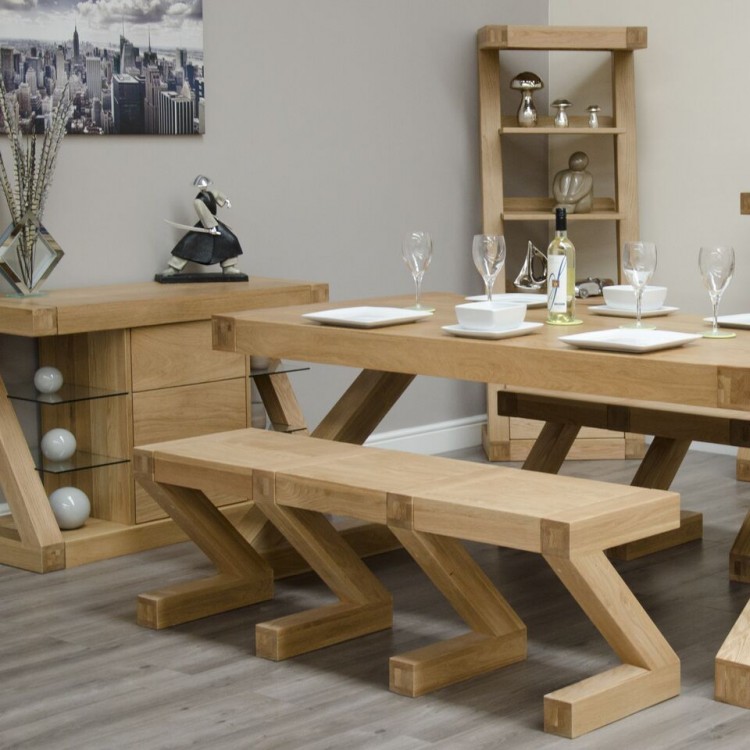 Z Solid Oak Furniture Dining Table Large Bench Fusion Furniture